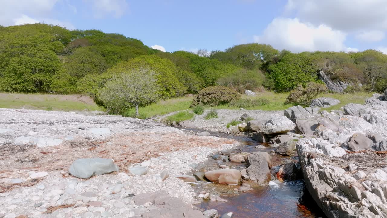 un pequeño río de montaña.