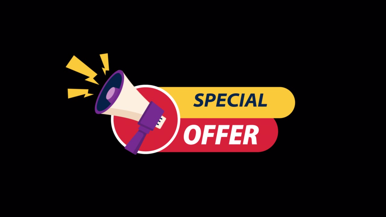 Animated Special Offer Graphic with Megaphone Icon