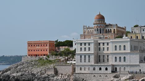 footage on the sea landscape of santa cesarea terme, puglia, italy. august 2021.