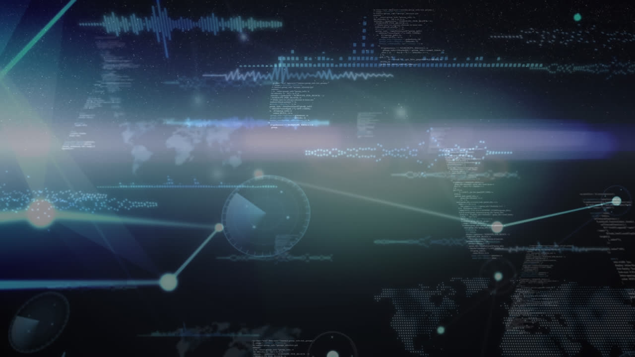 animación de la red de conexiones sobre el fondo de la marina