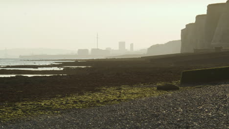 City-of-Brighton-in-the-summer-heat-haze-at-sunset