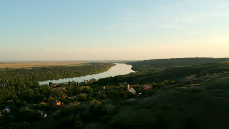 aerial view on river don