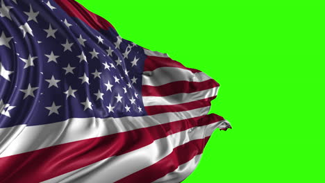 american flag waving on green screen