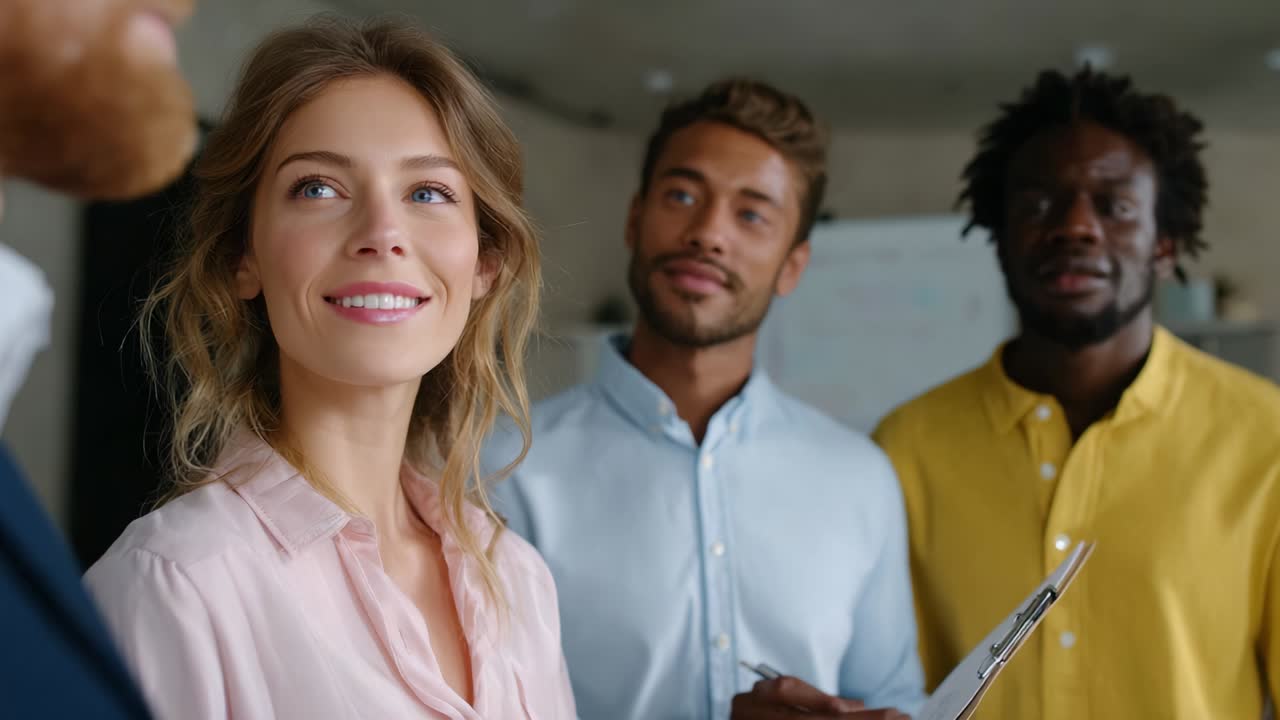 reunión de un equipo de negocios diverso