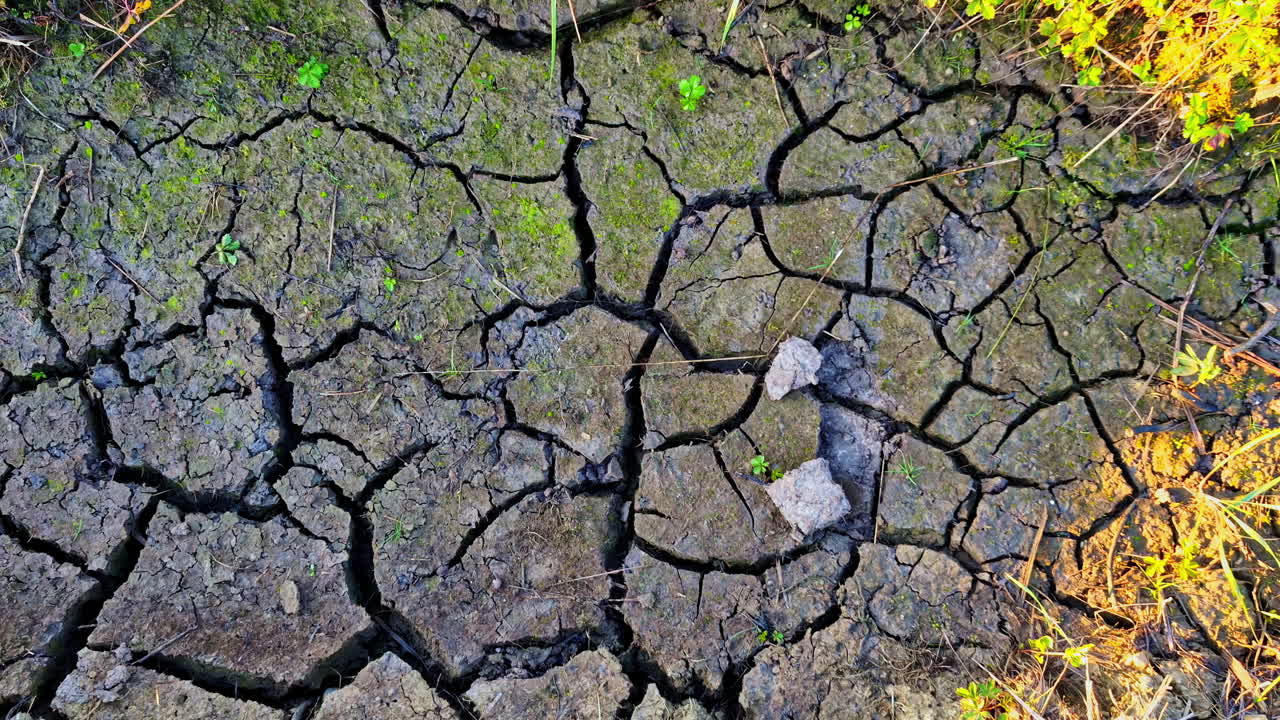 Cracked dry soil land draught no rain natural disaster environmental climate change issue