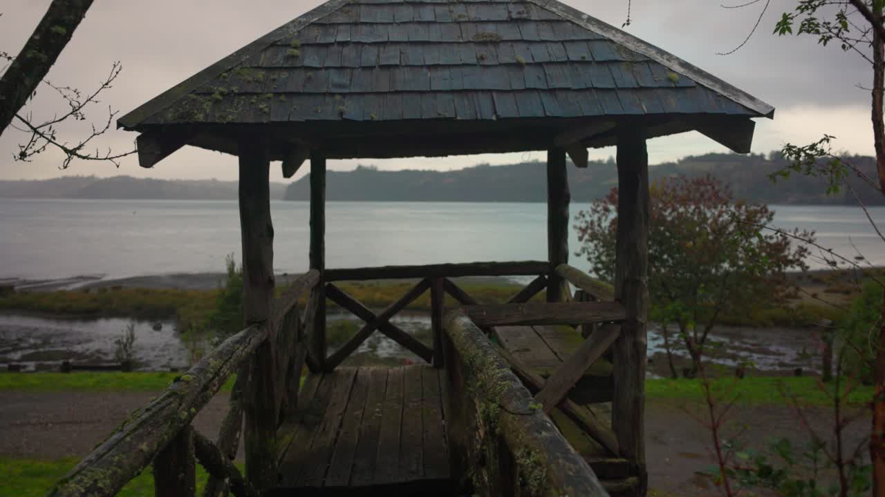 Wooden shelter at the coast of Castro, Chilo&eacute; south of Chile