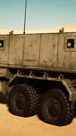 military vehicle in the desert