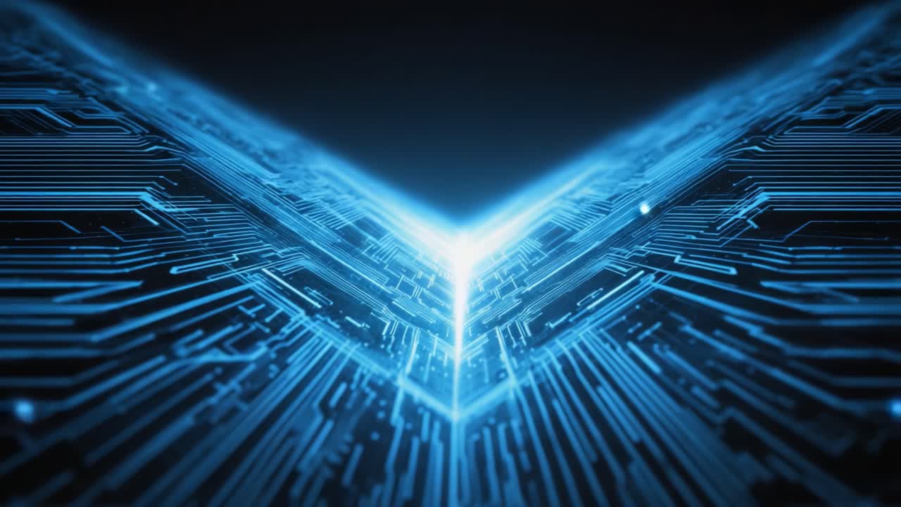 Futuristic Digital Networks: A Glimpse into the Intricate Design of Technology and Connectivity, Showcasing a Breathtaking Burst of Light and Data Flow