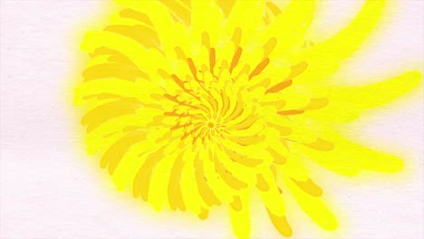 colores kaleidoscopio patrones de puntos de flores con textura de papel de acuarela. fondo de gráficos de movimiento abstractos multicolores. tarjeta animada, tulipanes dibujados a mano, ramo de flores