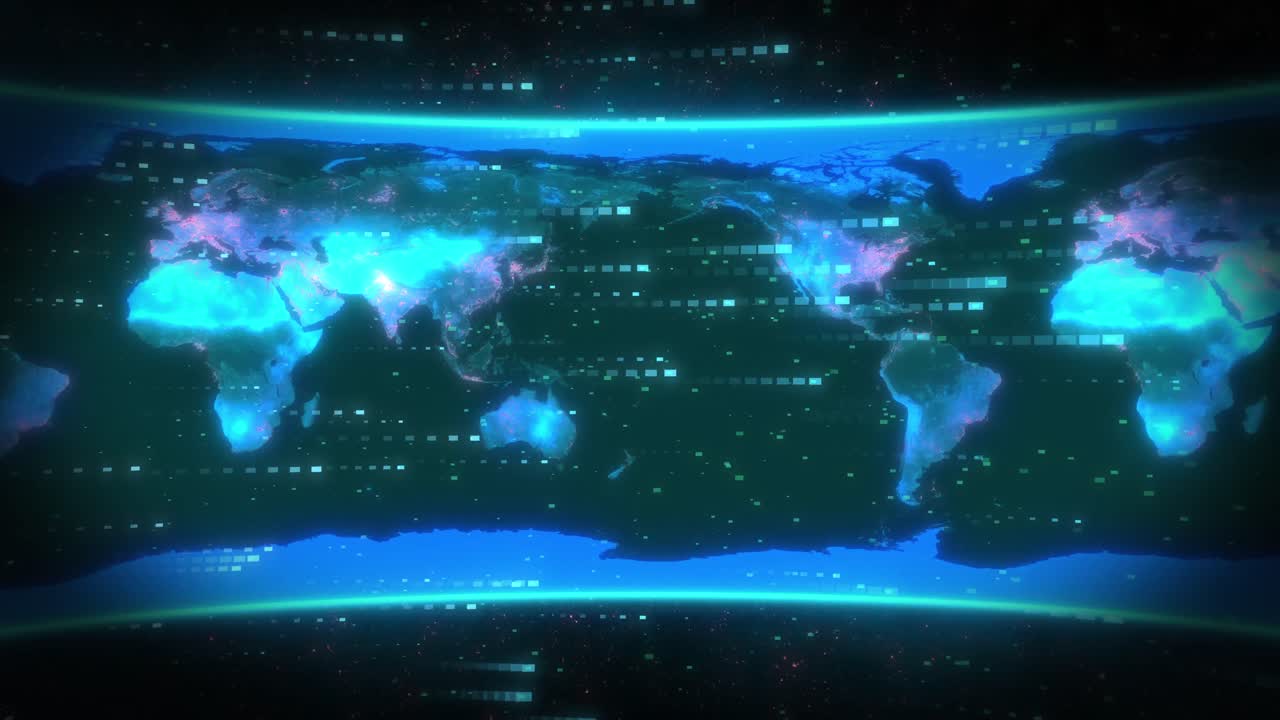 Animation of data processing over world map | Premium Stock Video Footage