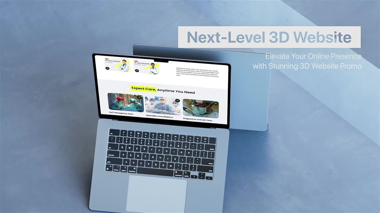 Modern Laptop Displaying Scrolling Digital Health Website