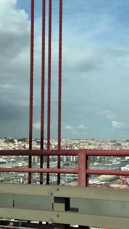 lisbon cityscape view from a bridge