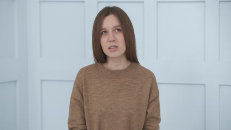 portrait of charming aged woman looking at camera and nodding head video call and online chat concept