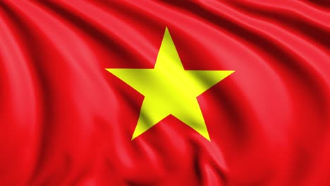 flag of vietnam with fabric structure in the wind (loopable)