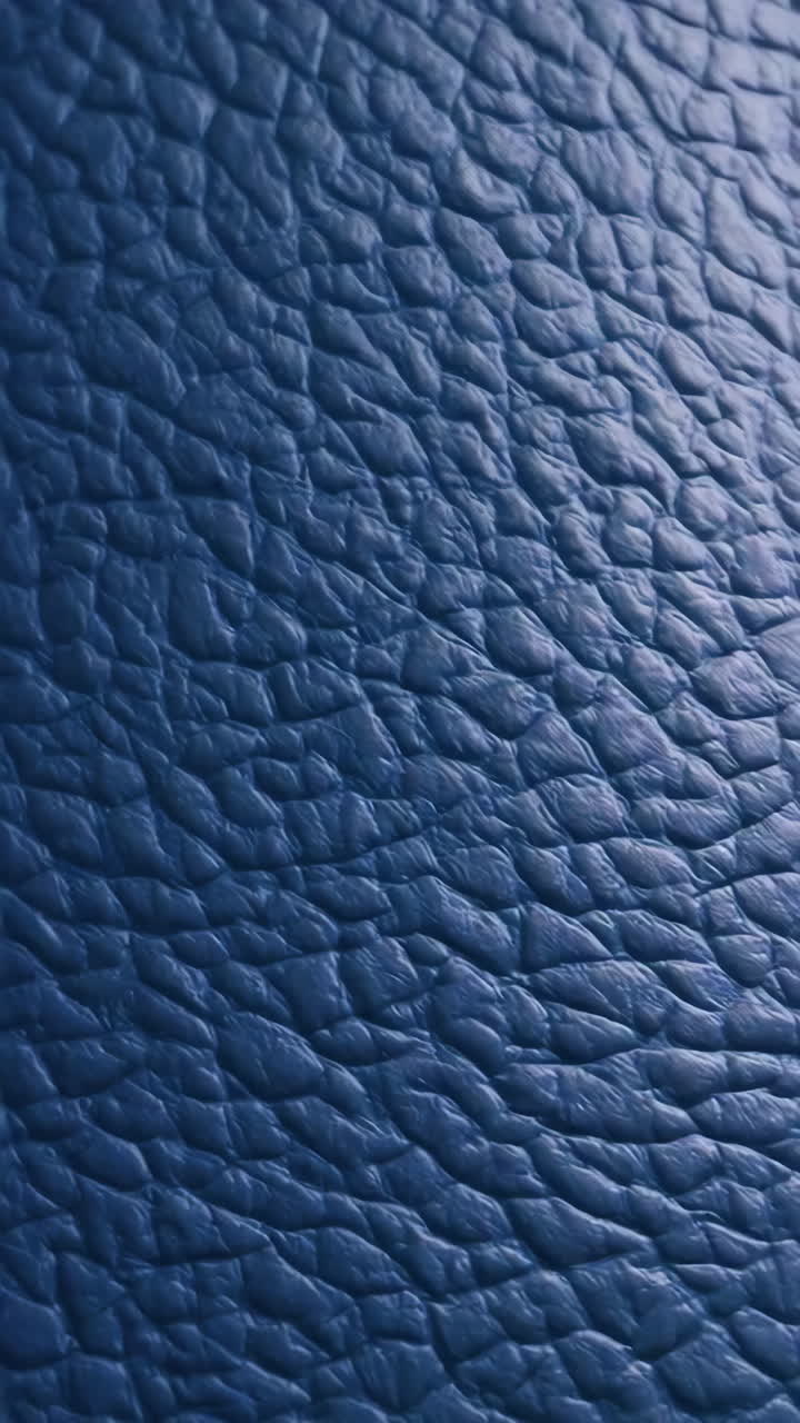 Close-up view of textured blue leatherette