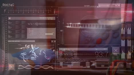 Animation of data processing over two labolatory