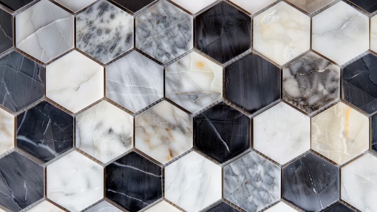 Hexagon Marble Mosaic Tiles