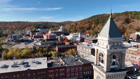 aerial hall flyover in montpelier with state capital in background