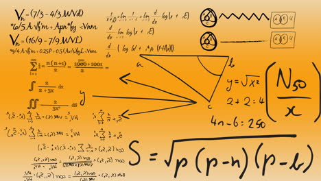 Animación-De-Fórmulas-Matemáticas-Sobre-Fondo-Amarillo