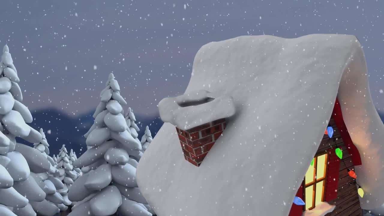 시골 에 눈 이 내리고 있다