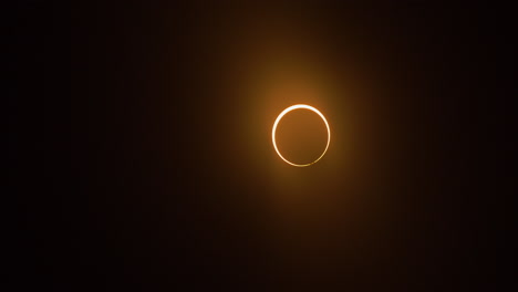 timelapse of an annular solar eclipse in totality and becoming partially eclipsed