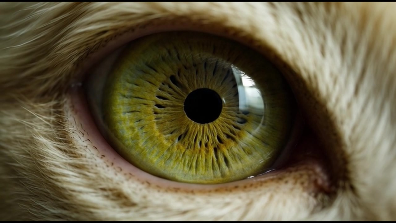 Extreme Close-up of a Cat Eye with Dilating Pupil