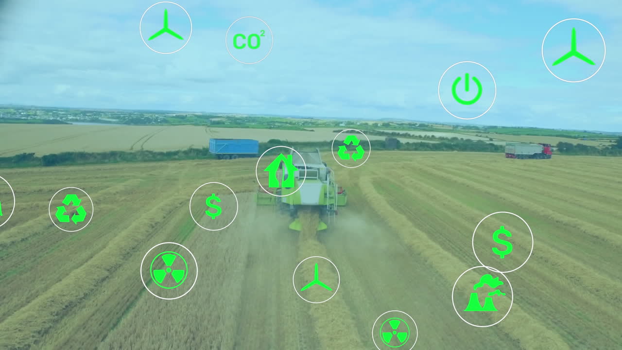 필드 위의 디지털 아이콘의 애니메이션