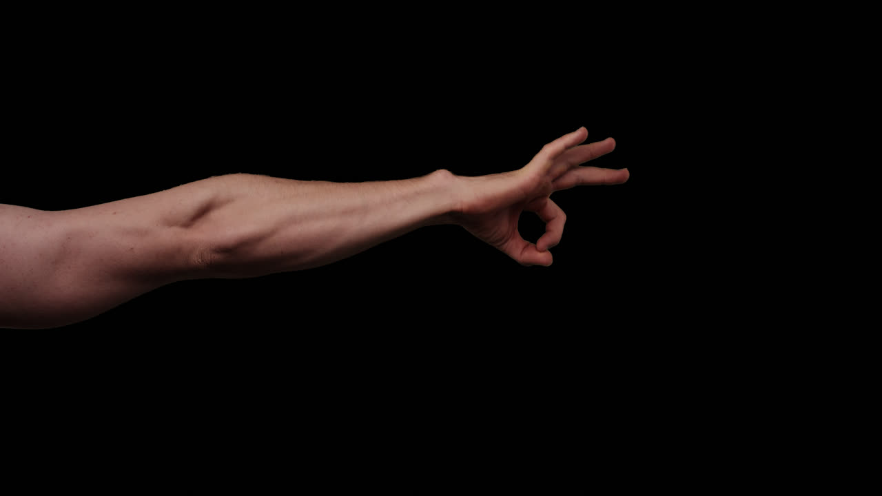 알파 채널에 대한 손의 제스처