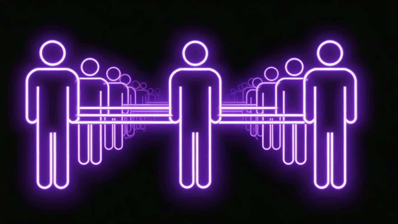Neon People Silhouettes