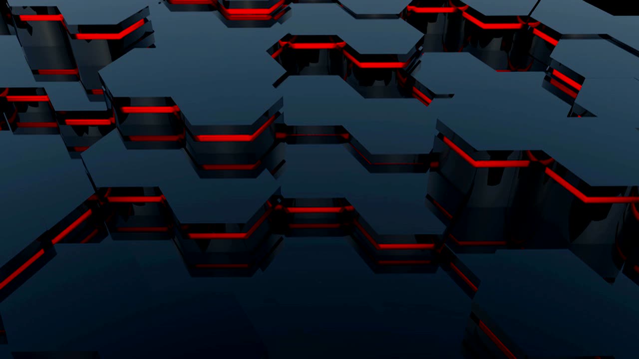 Abstract background with red hexagonal