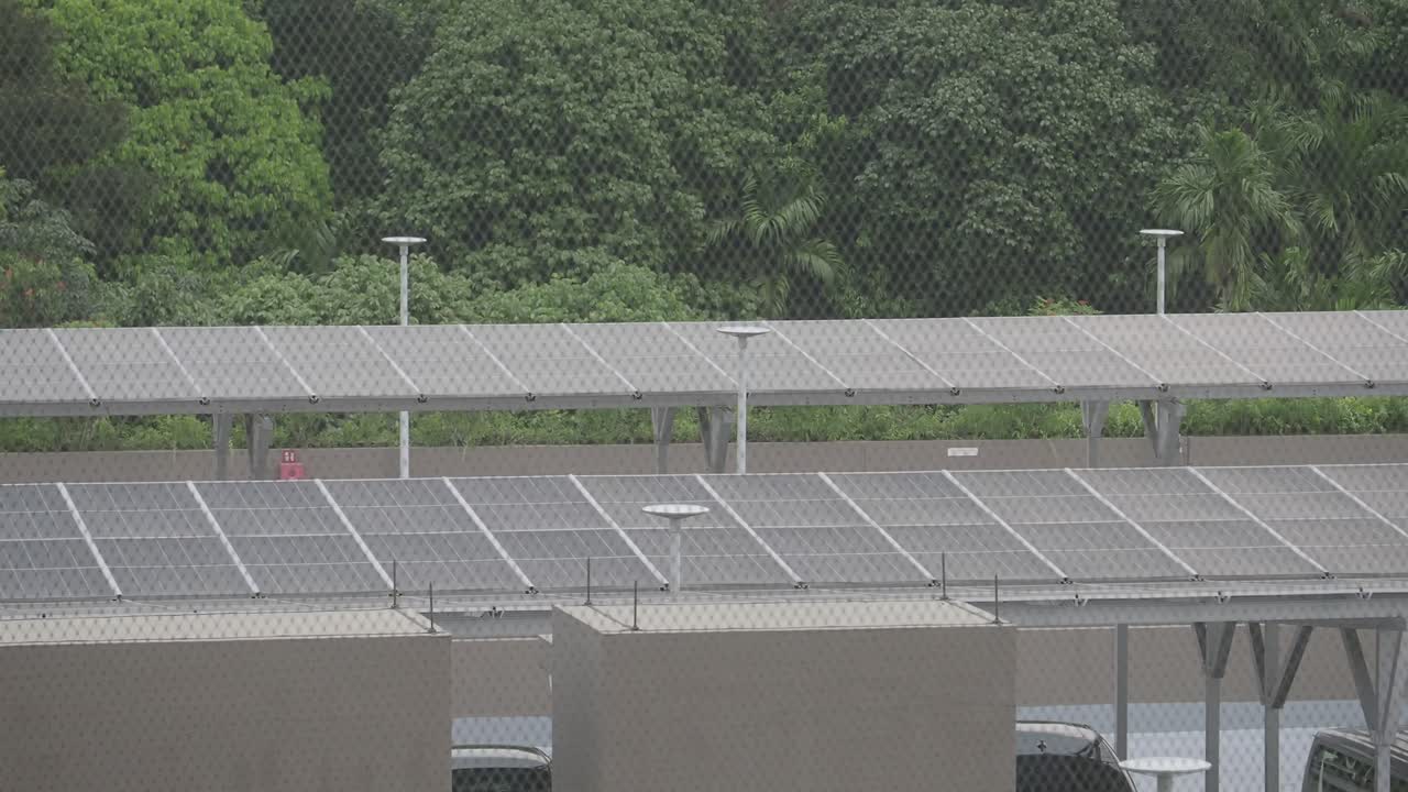 Solar Panels on a Building Rooftop