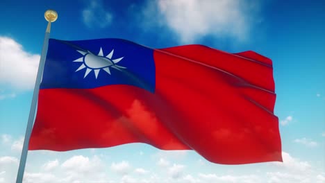 4k highly detailed flag of taiwan loopable