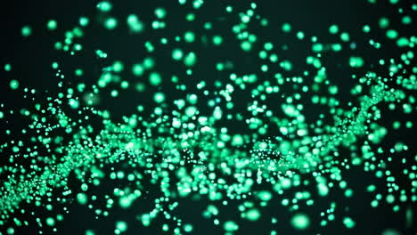 abstract green particles on dark background
