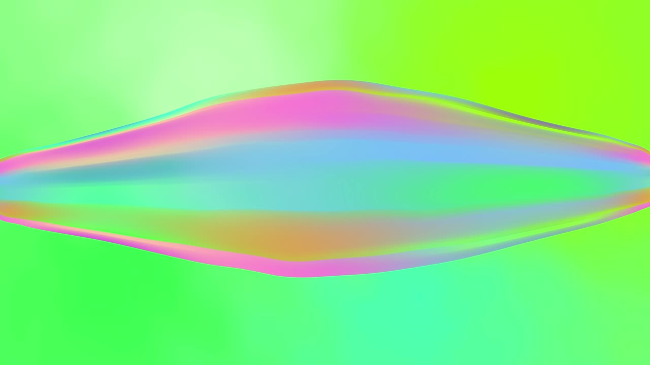 무지개 색의 타원형 비누 거품 모션 그래픽