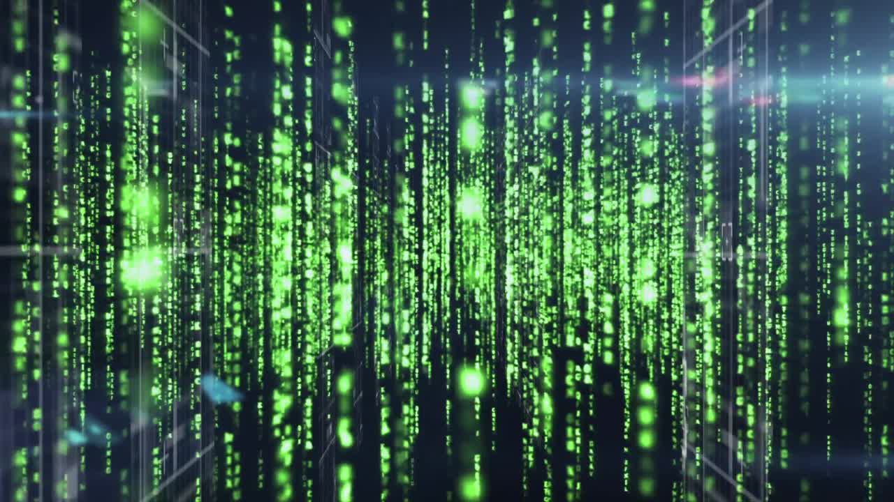 animación de formas en movimiento sobre puntos de luz