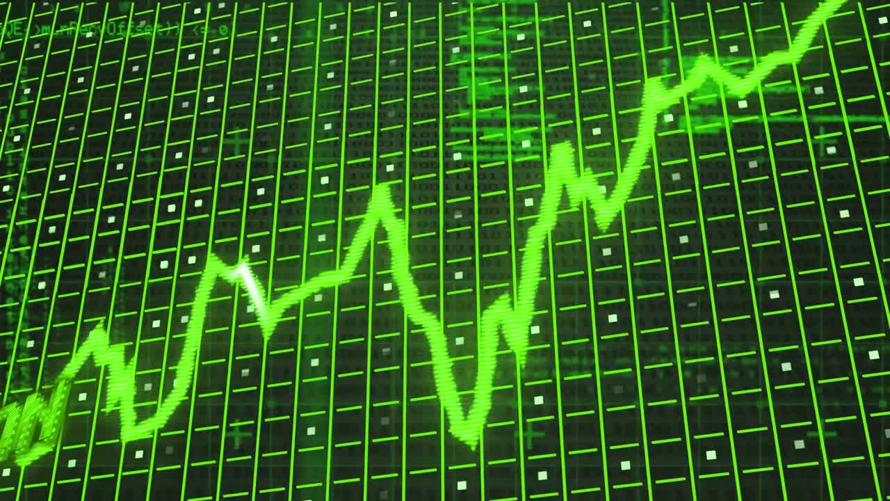 Animazione del testo 'Slumpflation' su diagramma