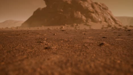 fantastic martian landscape in rusty orange shades