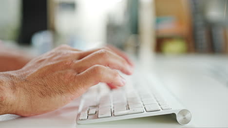 keyboard, hands and business man typing feedback