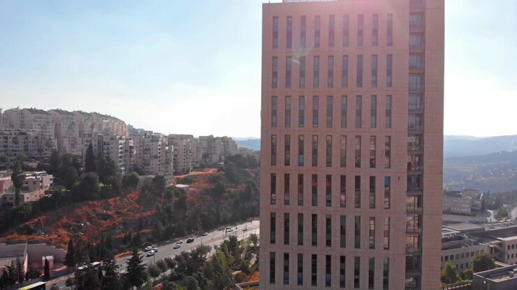 Parco tecnologico high-tech a Gerusalemme, vista aerea di Har Hotzvim
