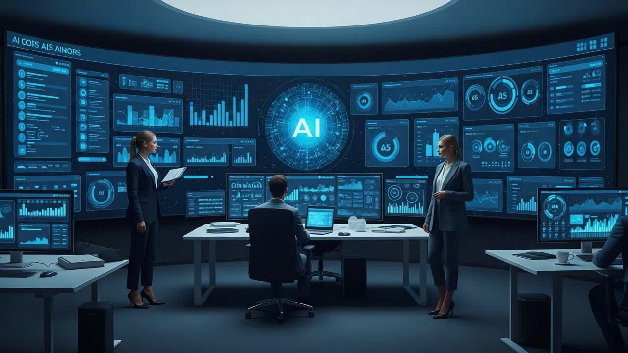 A Dynamic AI Command Center: An Insight into Data Analysis and Visualization in an Innovative Workspace with Engaged Professionals Collaborating