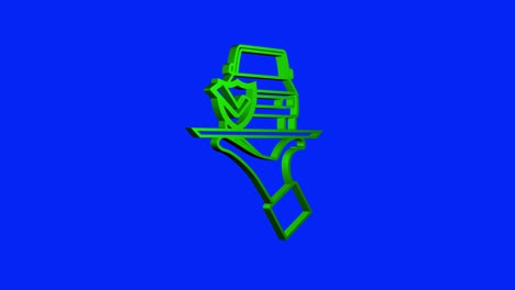 el documento del contrato de seguro de automóvil sobre las manos. icono de escudo 3d. protección. gráfico de movimiento