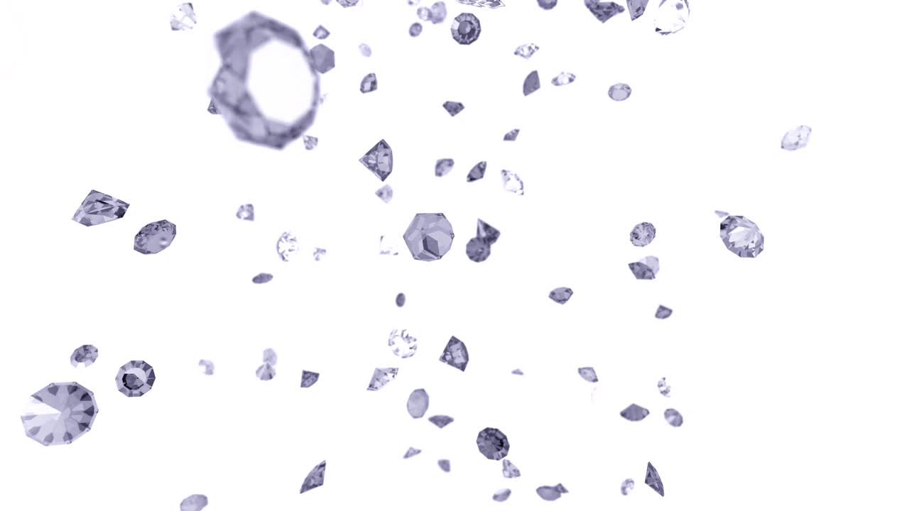 다이아몬드, 보석, 보석이 떨어지는 느린 동영상 결혼식 배경 4k
