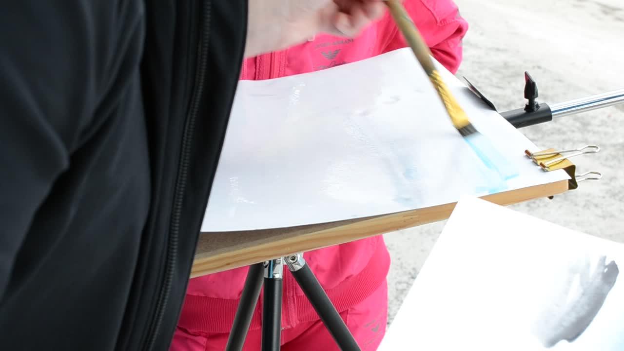 Water color, we draw the sea