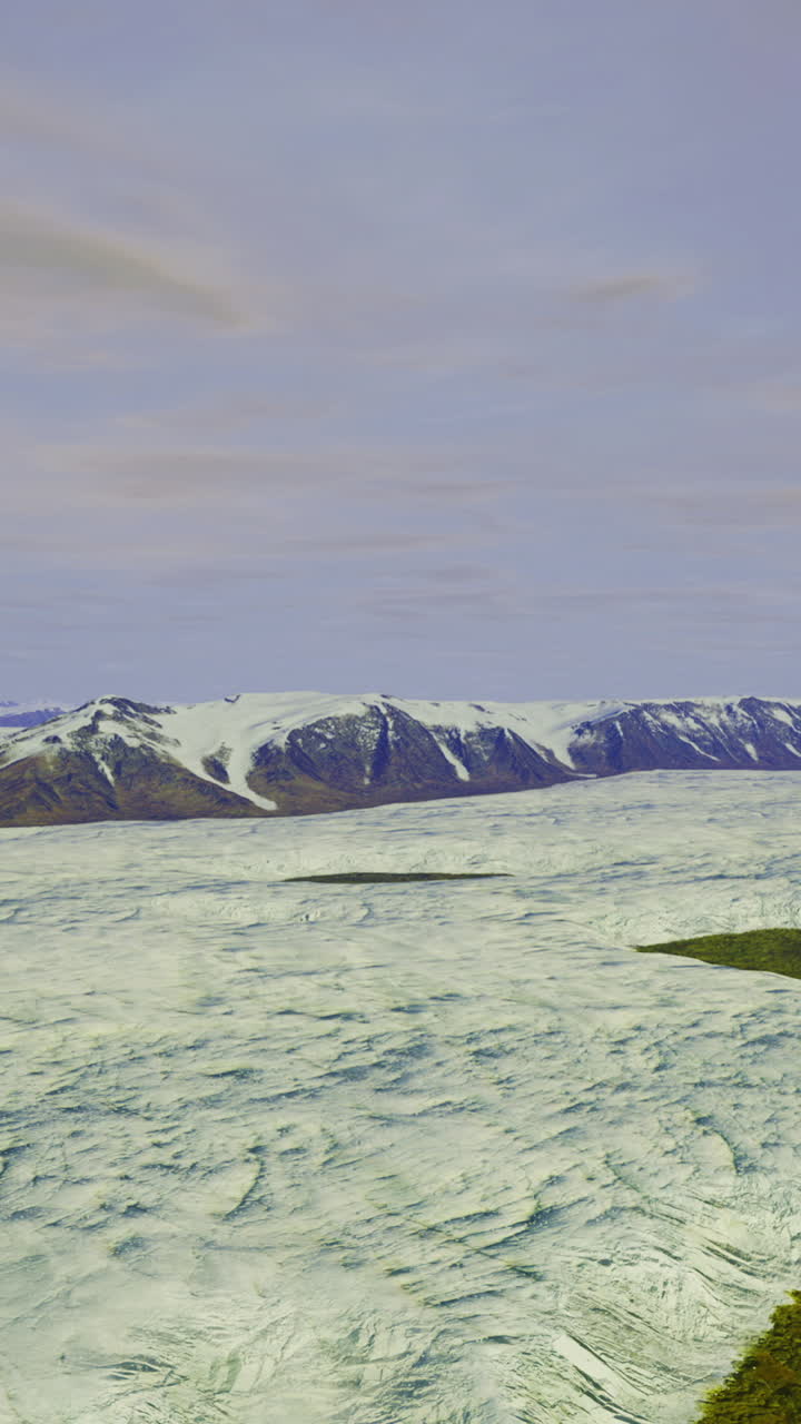 Vast glacier landscape showcasing natures icy beauty in a tranquil setting