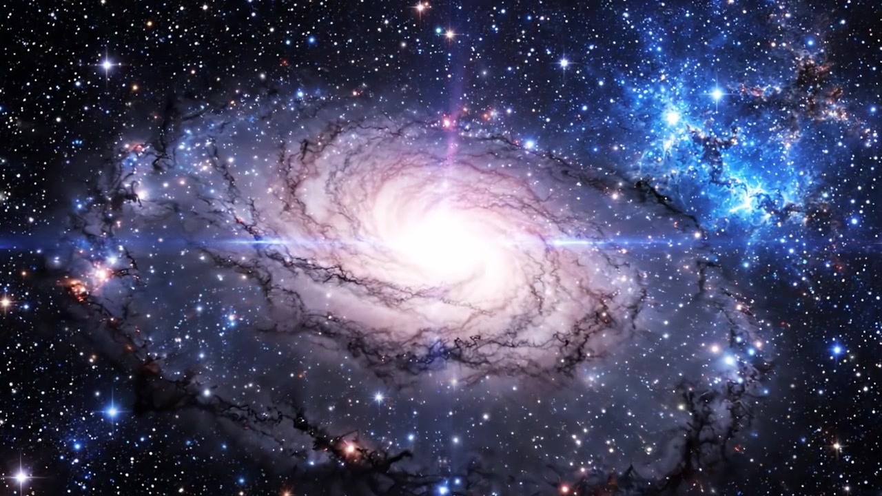 A Stunning View of a Majestic Spiral Galaxy Surrounded by Vibrant Stars and Cosmic Gas, Showcasing the Beauty of the Universe in Two Impressive Frames