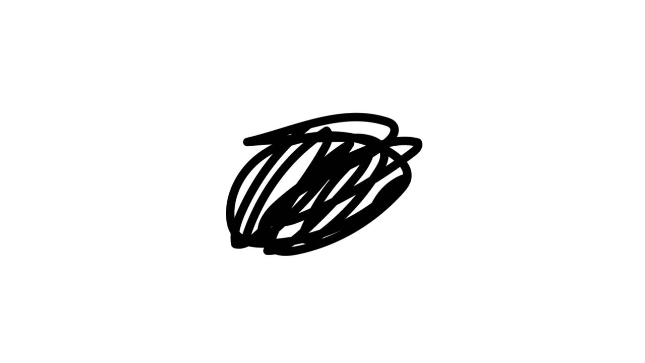 Geanimeerde zwarte krabbeltekening op witte achtergrond