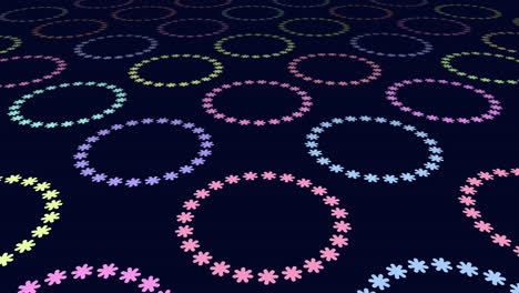 circles in vibrant hues create mesmerizing floating pattern