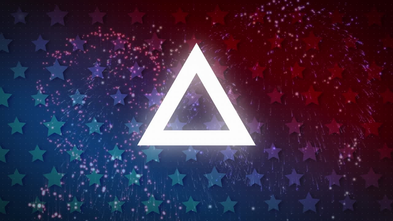 animación de patrón, fuegos artificiales sobre la bandera de los ee.uu.