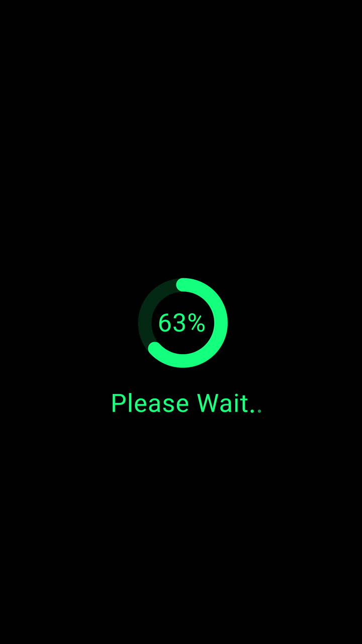 Digital Loading Animation with Percentage and Please Wait Message