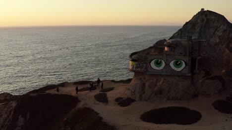 aerial: drone, devil's slide bunker, steady view
